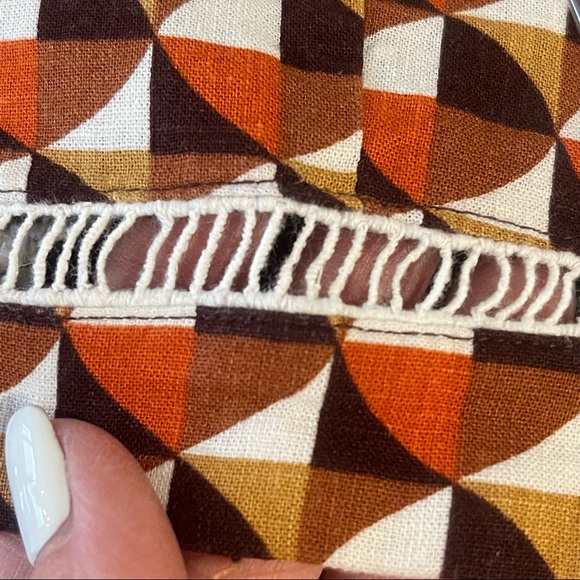 Forever21 Brown Aztec Sleeveless Thin Strap Cropped Tank Top Size Small - Picture 10 of 10